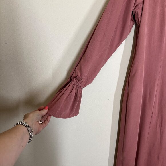 Veiled New York Long Sleeve Maxi Dress Womens Size L Modesty Gown Button Detail - Picture 2 of 9